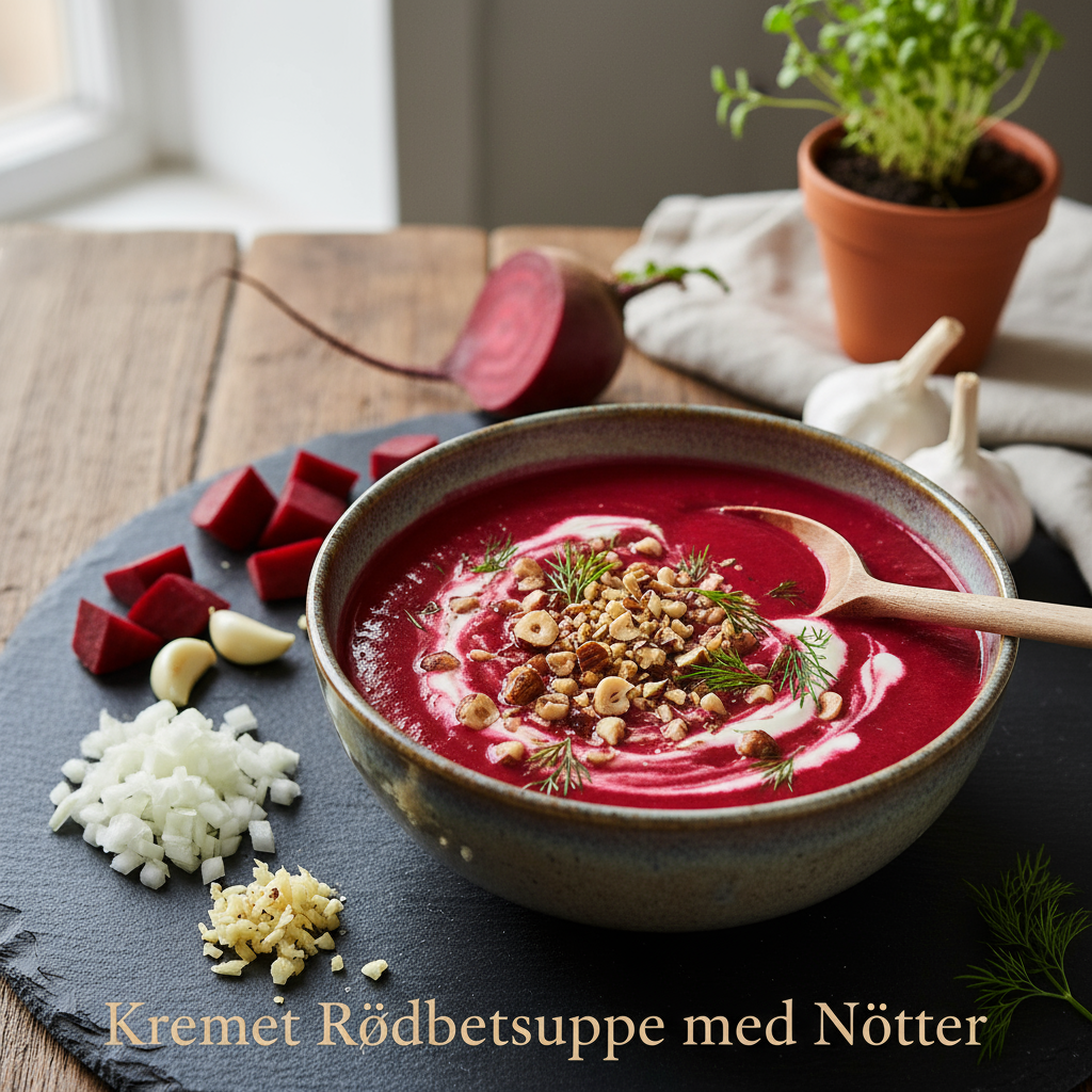 Kremet Rødbetsuppe med Nøtter