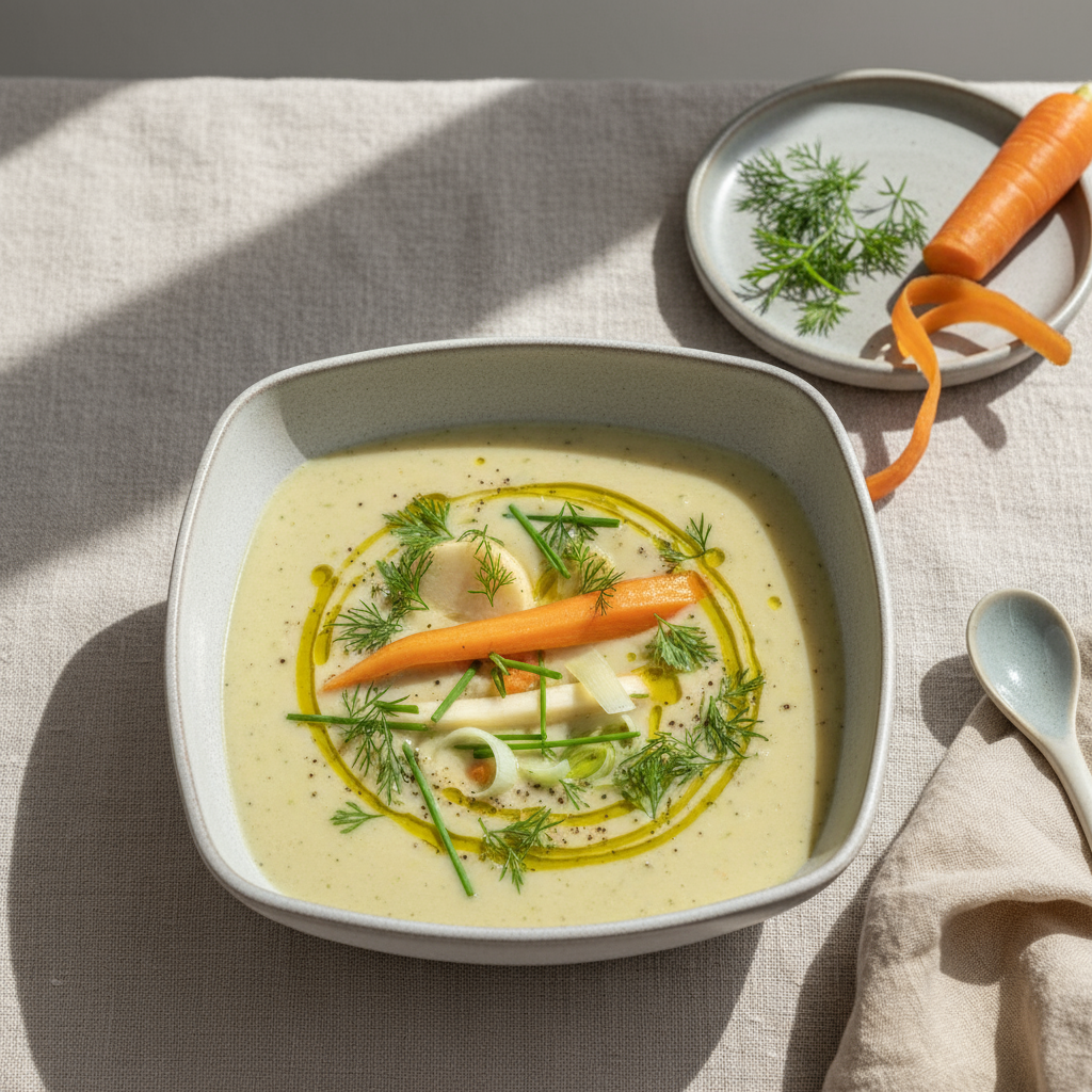 Kremet Grønnsakssuppe med urter
