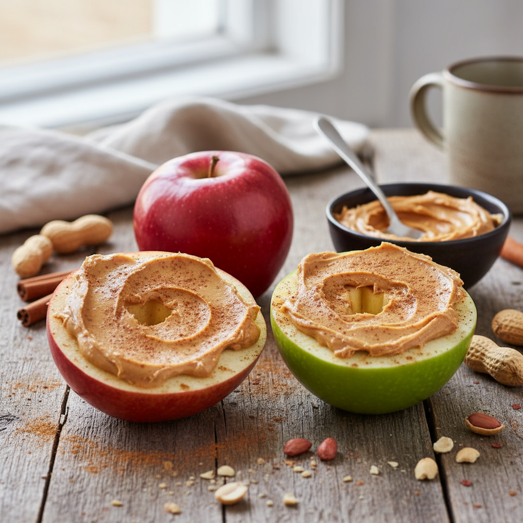 Eplebåter med Nøttesmør