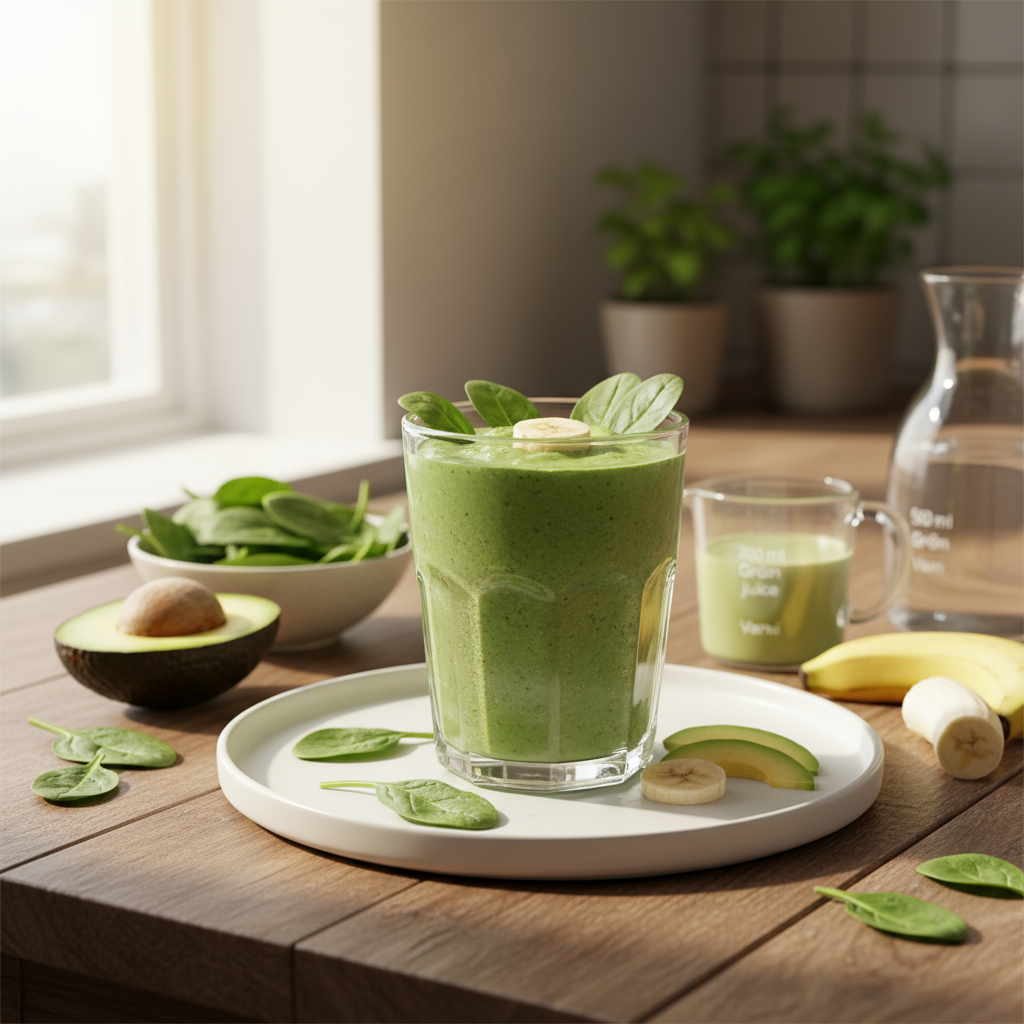 Grønn Detoxsmoothie med Spinat og Avokado