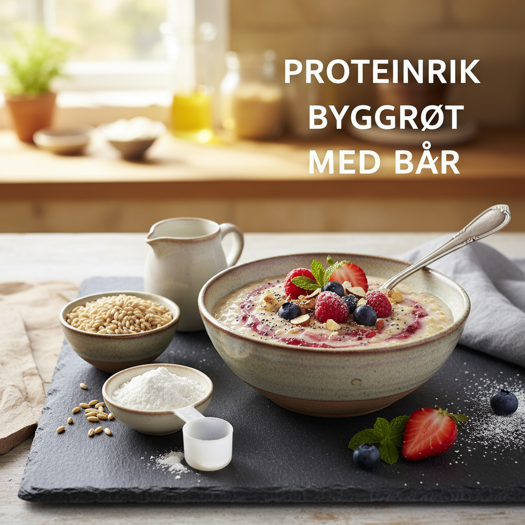 Proteinrik Byggrynsgrøt med Sitron