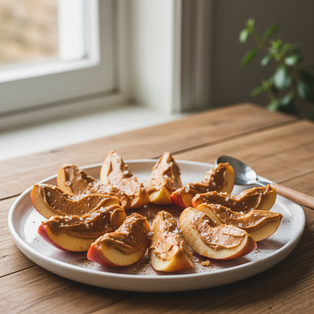 Sprø Eplebåter med Peanøttsmør og Kanel