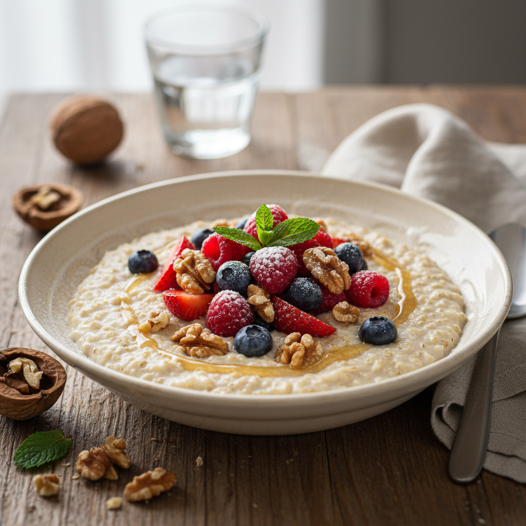 Kremet Nøttegrøt med Chia og Banan