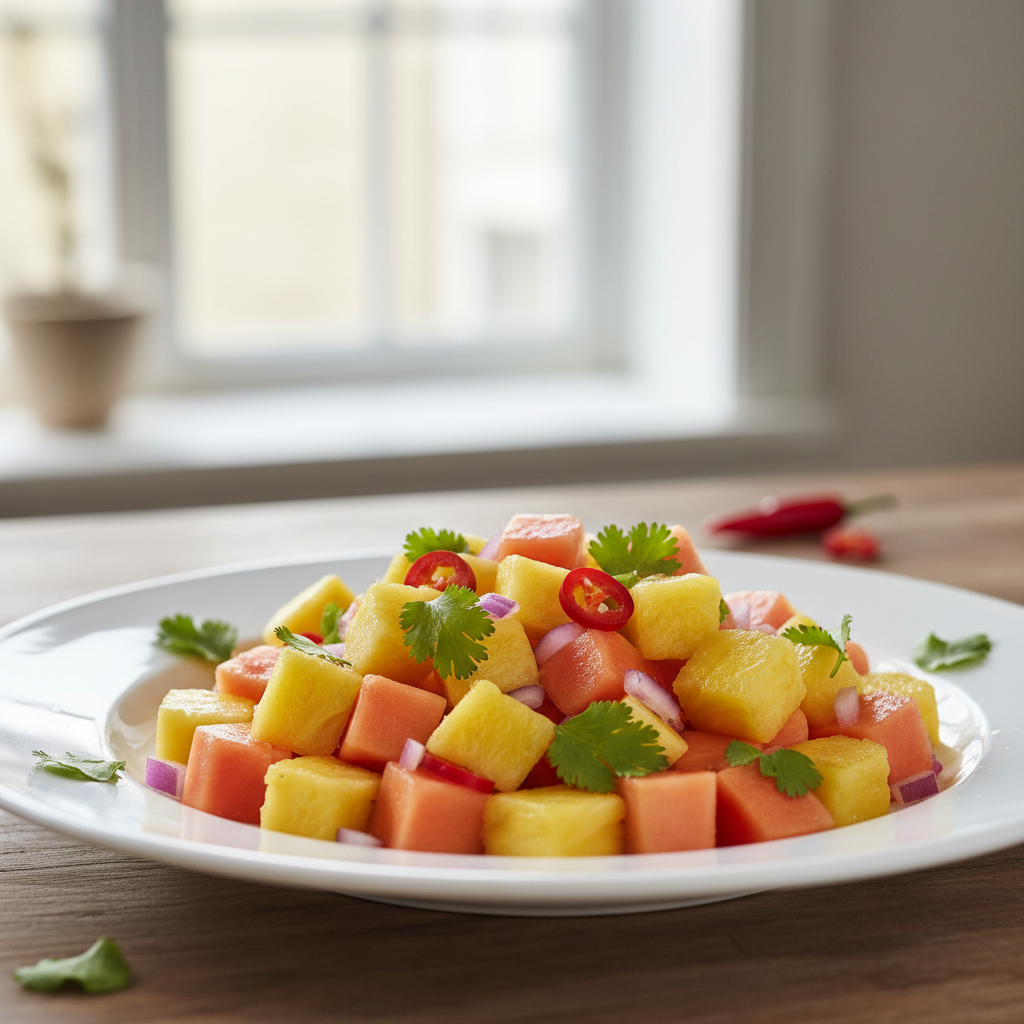 Ananas-Papaya Salsa (rå)