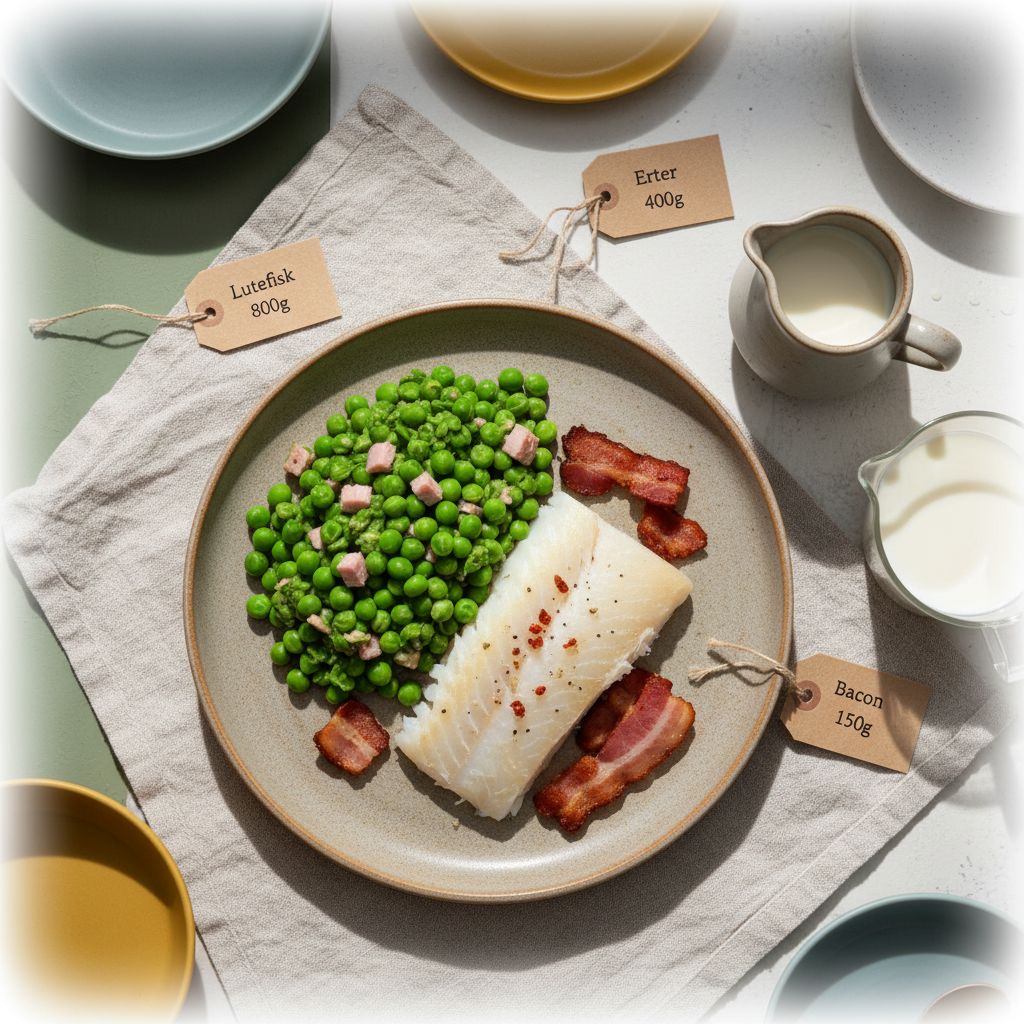 Lutefisk med ertestuing