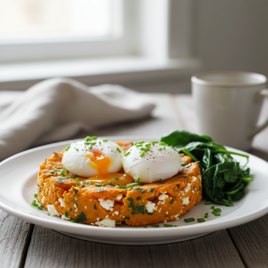 Søtpotet- og Cottage Cheese Frokostbolle