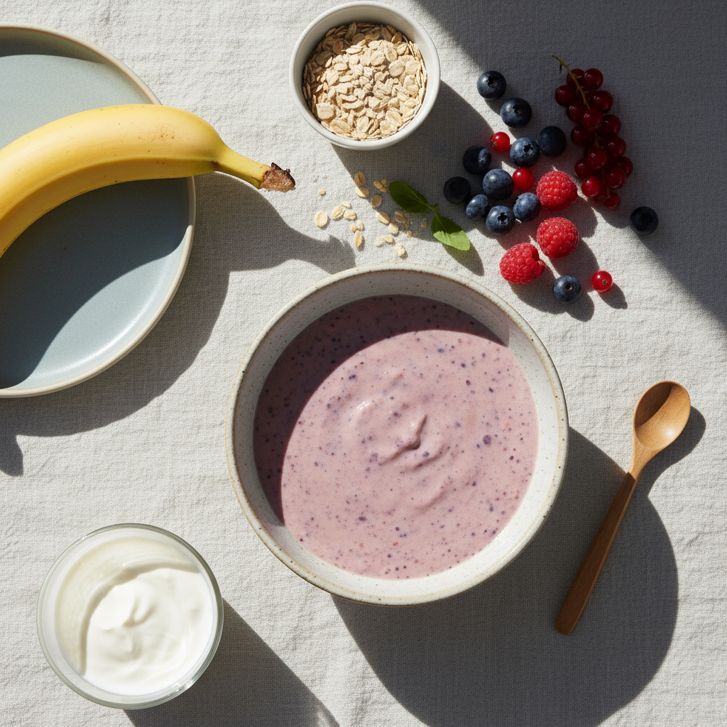 Smoothie med bær og havre