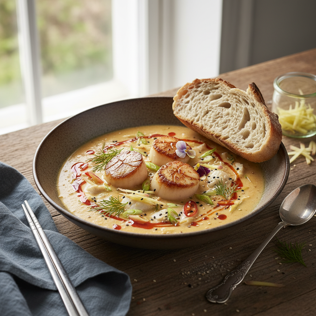 Fermentert Fiskesuppe Med Ingefær, healthy and nutritious