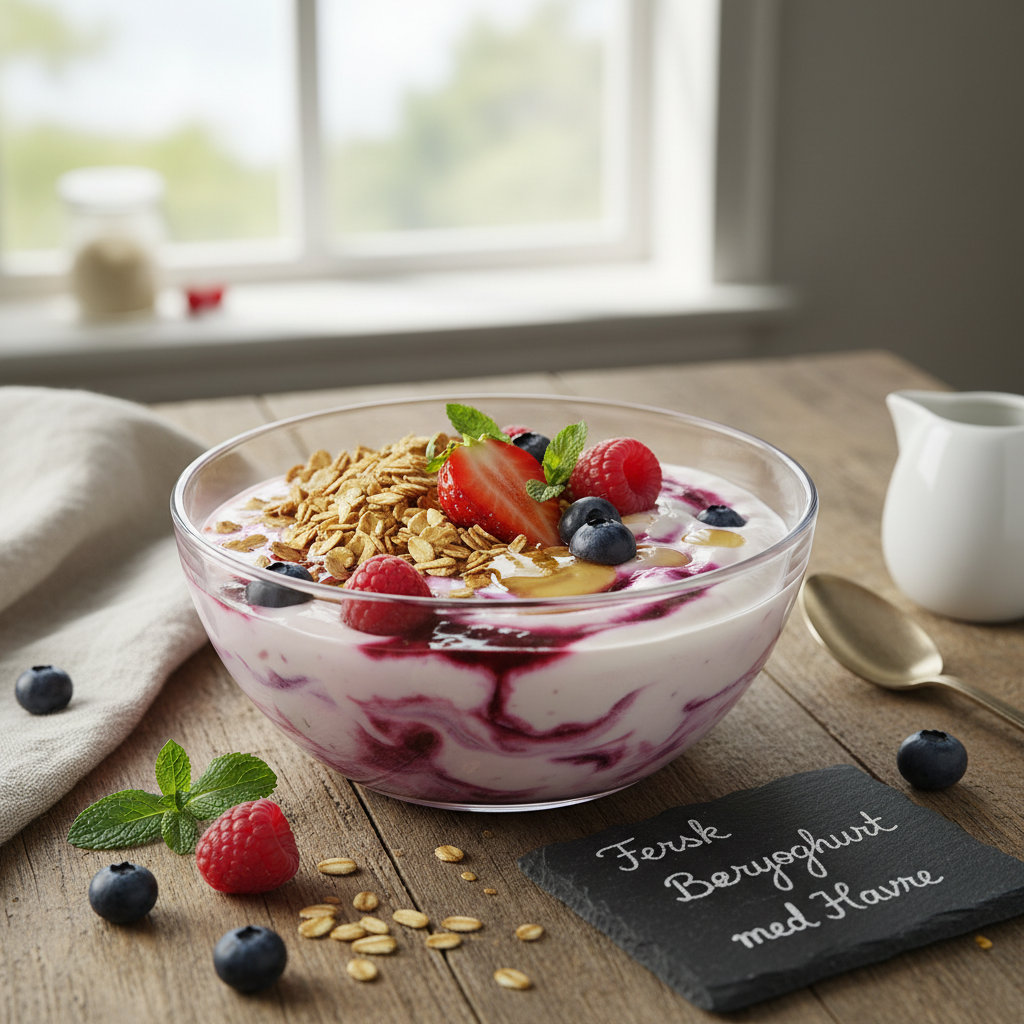 Fersk Bæryoghurt med Havre