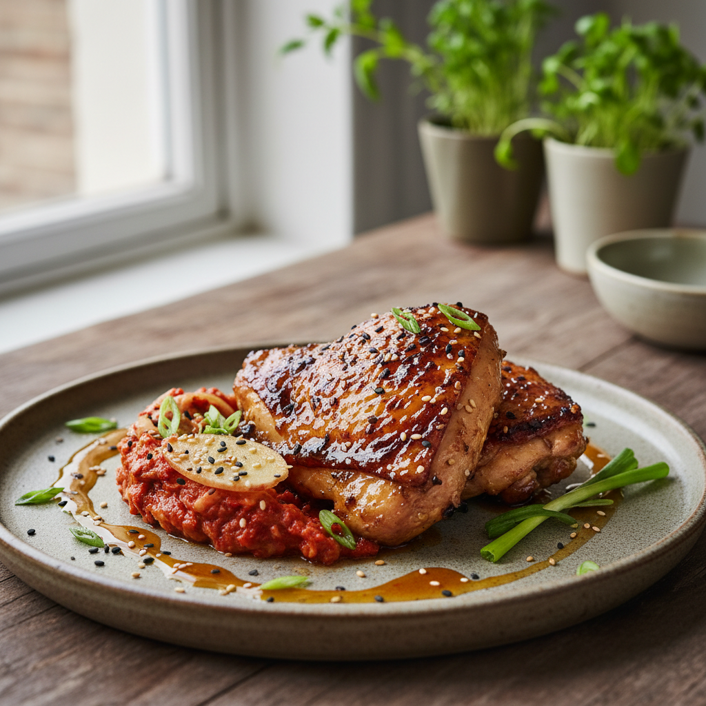 Ingefær-Kimchi Kyllinglår