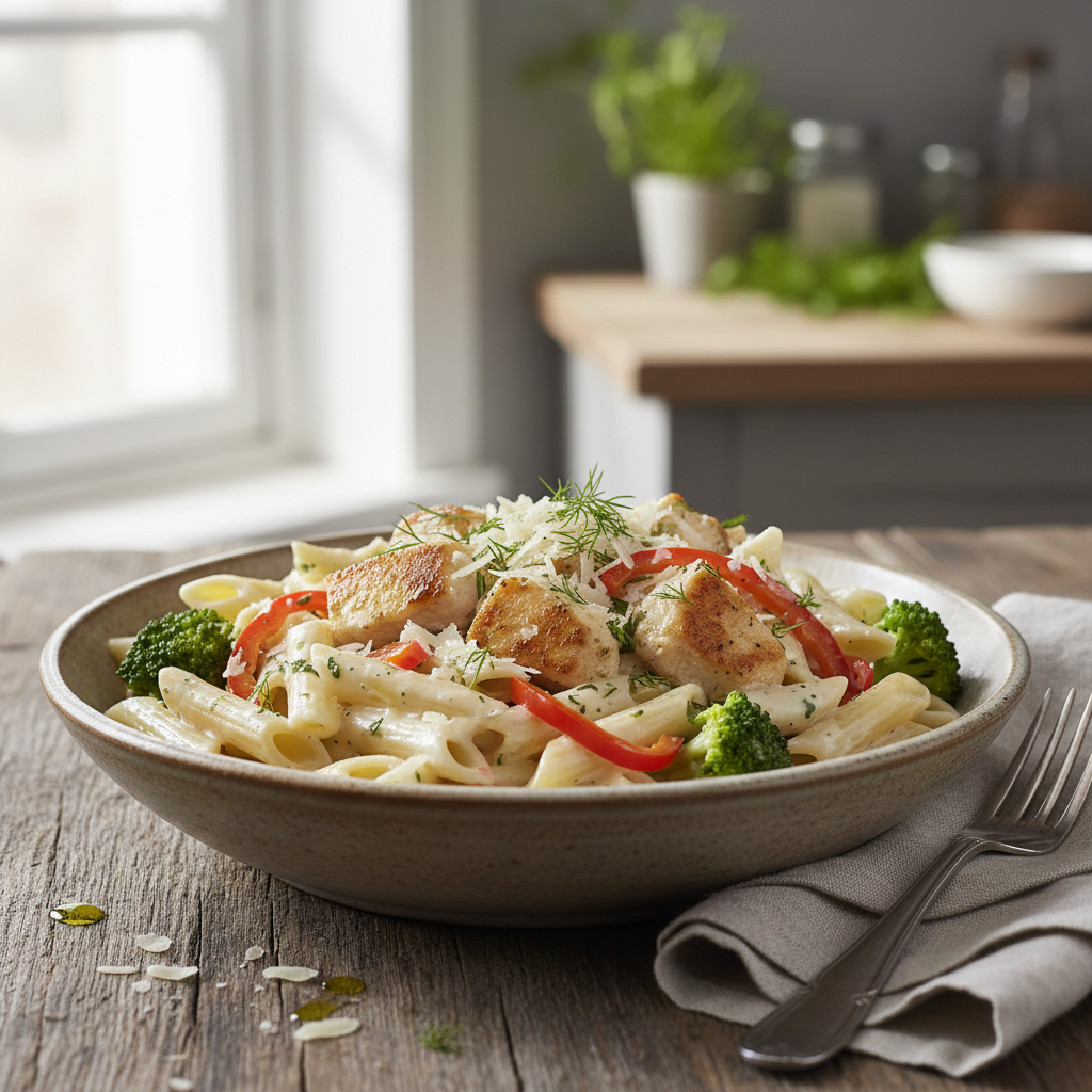 Kremet Kylling- og Brokkolipasta, healthy and nutritious