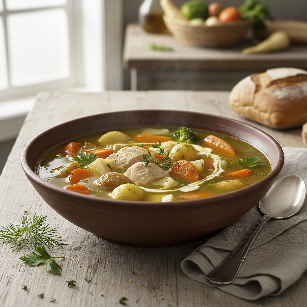 Kyllingsuppe med rotgrønnsaker