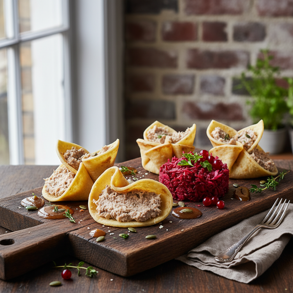 Potetlefser med Ribbekrem, Eple-Surkål